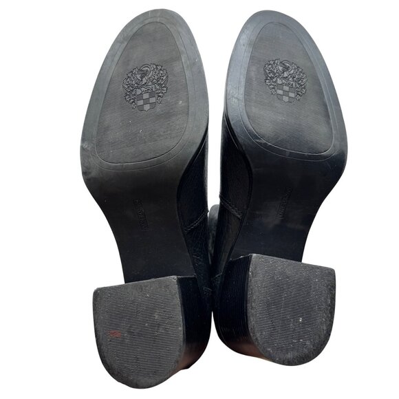 Vince Camuto Zanilla Black Leather Elegant Minimalist Ankle Booties Women sz 9 - Picture 7 of 10